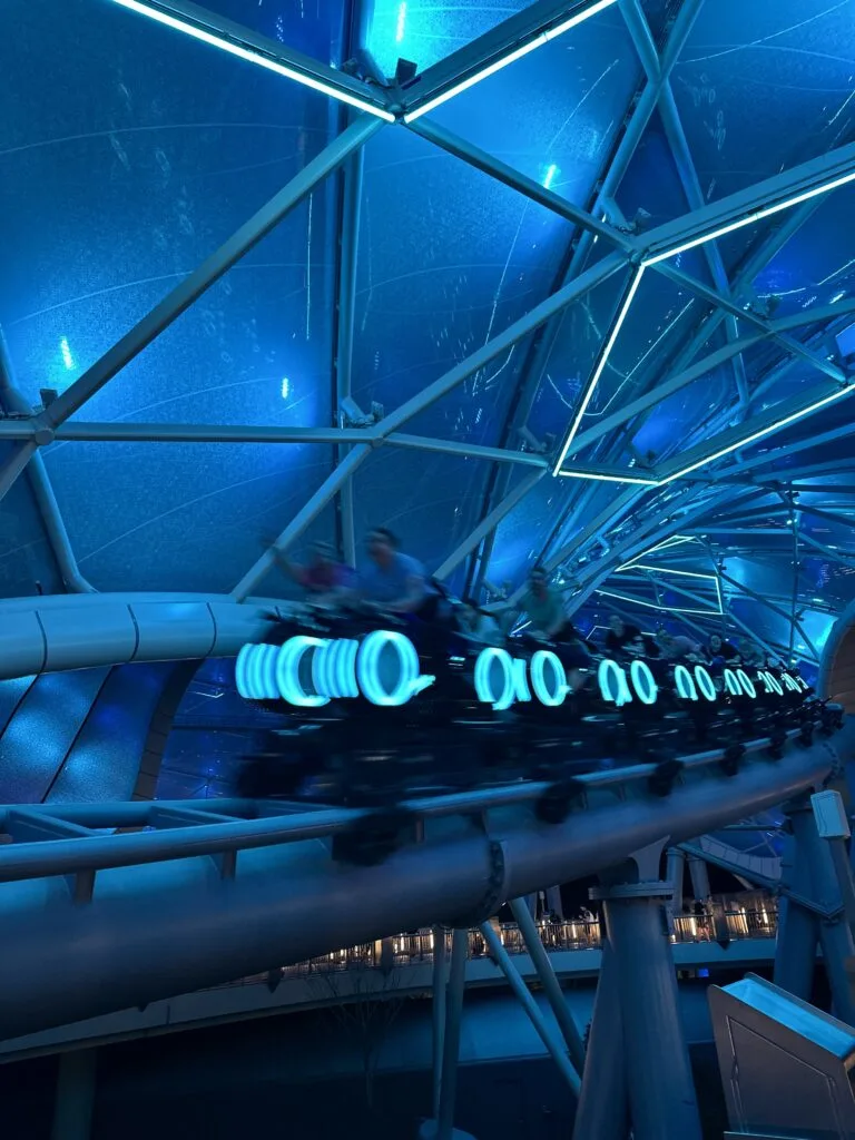 Ride Tron Lightcycle Run at night