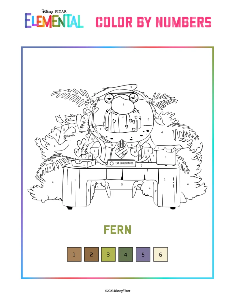 Elemental Fern Coloring Page