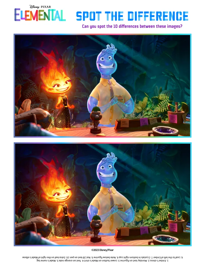 Spot the Difference Ember and Wade Printable