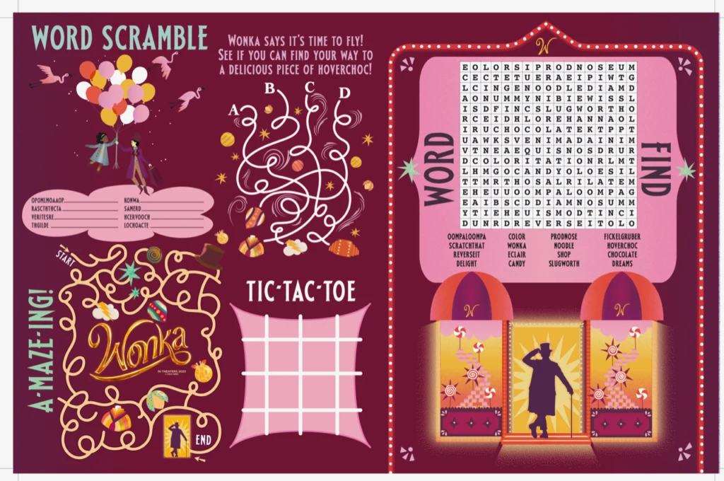 Printable Wonka Activity Page