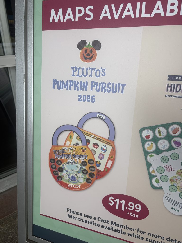 Where to buy Pluto's Pumpkin Pursuit Maps in EPCOT