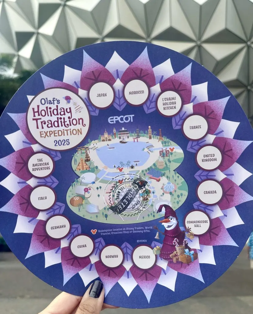 Olaf holiday scavenger hunt map 2025