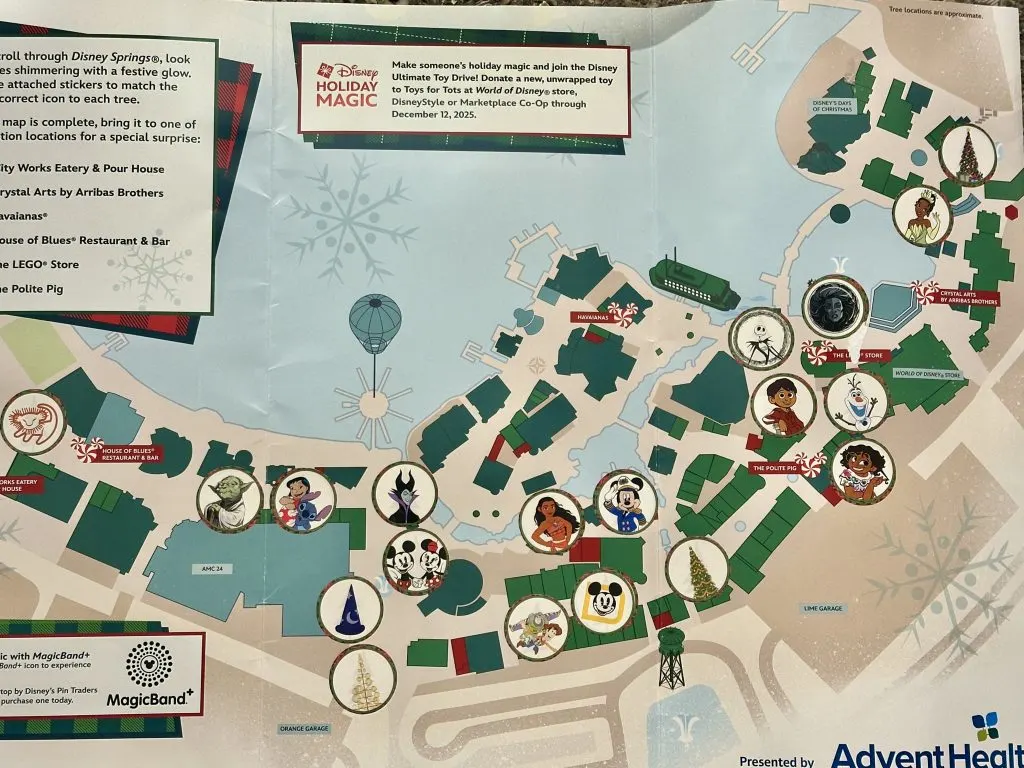 Completed 2025 Map Disney Springs Christmas Tree Stroll Answers